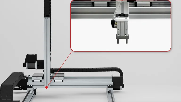 XYZ gantry with an LC40 stage and a pneumatic gripper end effector