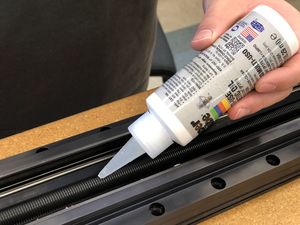 Applying Super Lube to lead screw